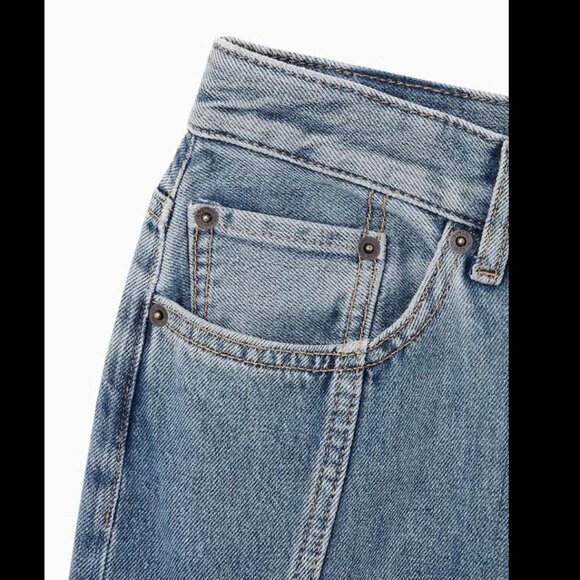 COS PANELED FLARED DENIM SKIRT Faded blue Size 6 - Picture 6 of 10